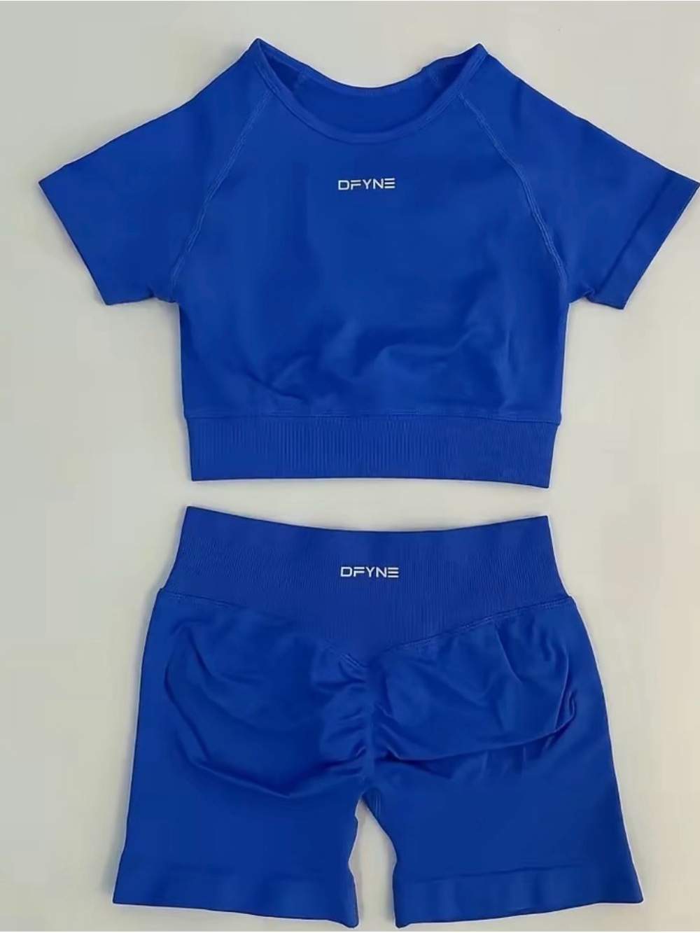 DFYNE Women's Short Sleeve Royal Blue Rashguard Set